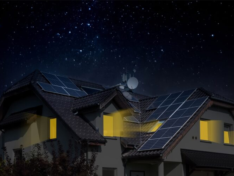 How are solar panels used at night?