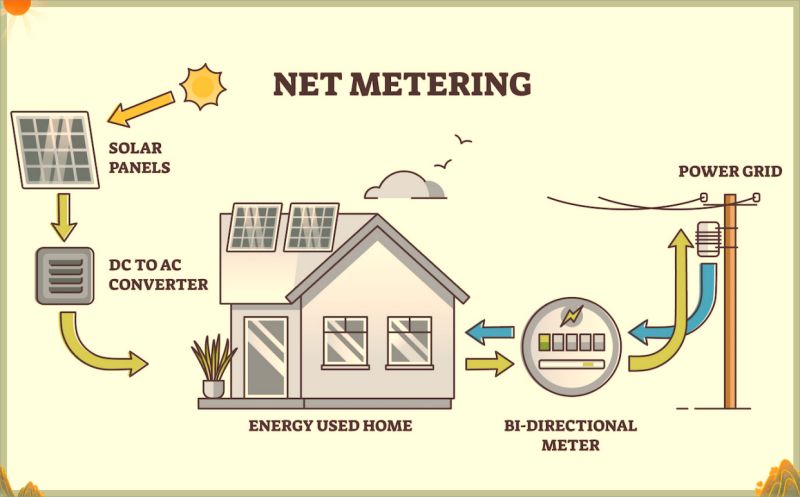 How does Net Metering Work for On-grid or Off-grid Solar Energy
