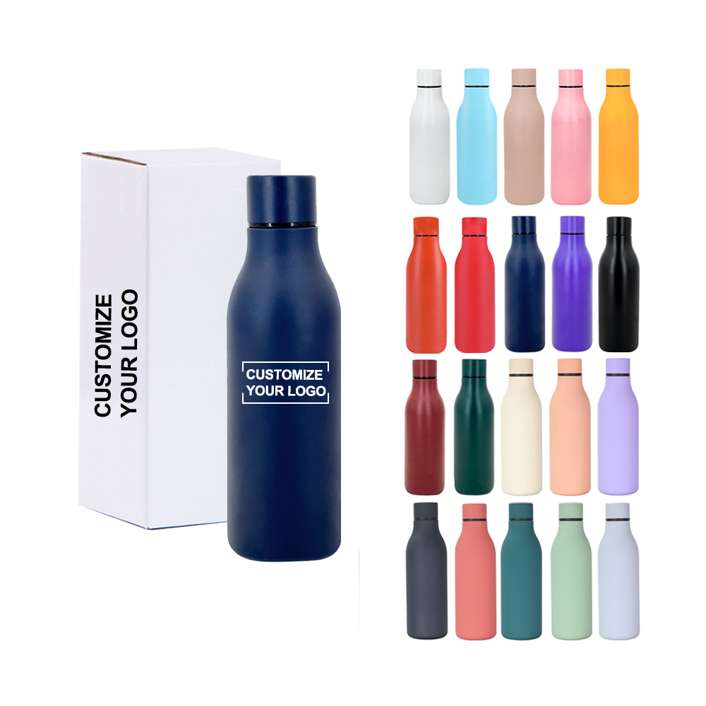 Custom logo 550ML New Rubber Color double wall stainless steel 18/8 insulated water bottle