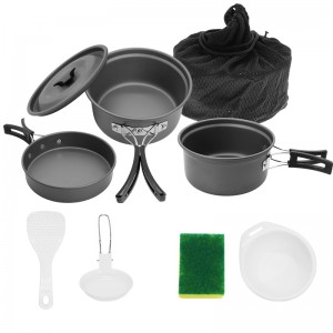 Supplies 3-4 People Equipment High Quality Metal Combination Outdoor Camping Foldable Cookware Set