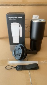 Custom 25oz 304 Stainless Steel Car Tumbler with Removable Tea Infuser Dual Drinking Lid and Straw