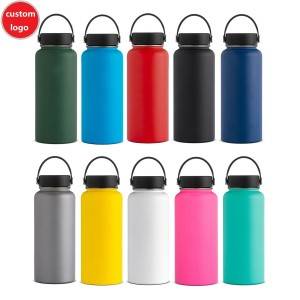 32 oz Custom printed stainless steel double wall vacuum insulate hydro sports hiking water bottles thermos flask