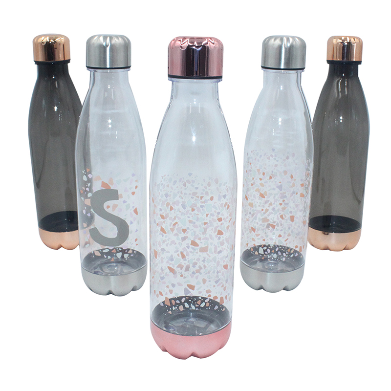 Good Quality Sports Drink Bottles - cola bottle shaped tritan sport water botte with Stainless Steel Leak Proof Twist Off Cap & Steel Base – SUNSUM