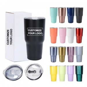 Wholesale Custom Stainless Steel 30oz coffee car Cup Vacuum Insulated Tumbler with straw