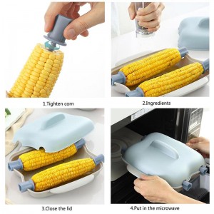Microwave Corn Steamer Cooker Microwavable Quick 2 Corn Container Easy To Cook Corn Kitchen Gadget