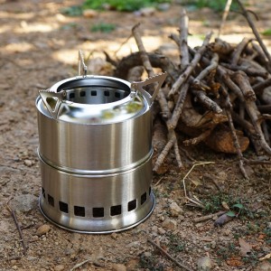 Camping Stove Portable Stove Stainless Steel Firewood Furnace Lightweight Camping Alcohol Stove with Nylon Carry Bag