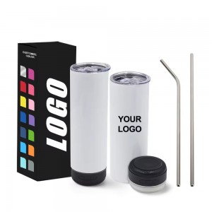 Music Speaker Tumbler Straight Music Tumbler with Lid Speaker Tumbler sublimation Cup with Detachable LED Light