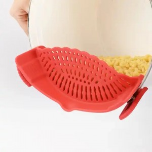 Adjustable Silicone Clip On Strainer for Pots, Pans, and Bowls Kitchen Pot Strainer and Pasta Strainer