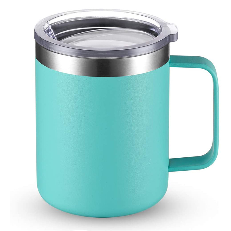 Oem Customized Double Wall Travel Mug Plastic - 12oz Double Wall Stainless Steel Insulated Coffee Mug with Handle – SUNSUM
