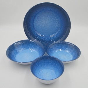 Wholesale pitted texture melamine plate and bowl dinner set