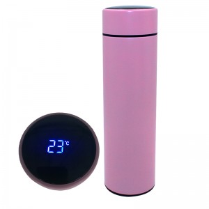 Double wall vacuum insulated flask custom water bottle led temperature display