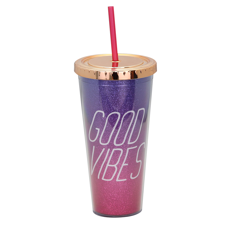 Discount Wholesale Sublimation Stainless Steel Tumbler - 20oz double wall plastic tumber with straw – SUNSUM