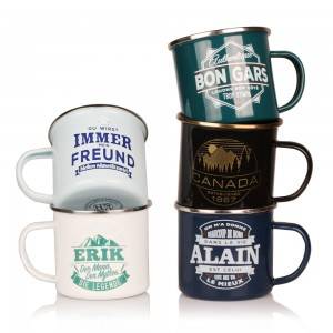 Wholesale Vintage Souvenir Enamel Coffee Cup Enamelware Custom Enamel Camping Campfire Mug Retro Mug