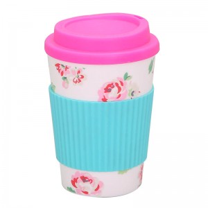 wholesale 350ml travel coffee mug with silicone sleeve