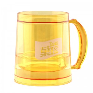 Oem China Custom Plastic Coffee Cups - Customized 200ml double wall plastic ice beer mug – SUNSUM