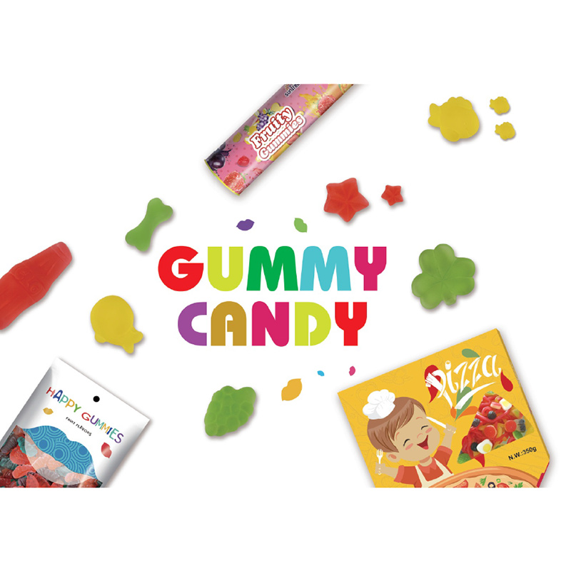 OEM Raspberry Gummy Soft Candy med indre pakke og ytre myk pakke