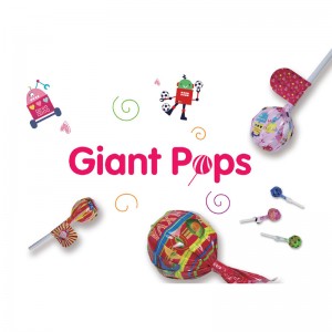 Giant Pops Hard Candy ឈរក្នុងប្រអប់