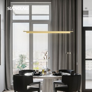 Pendant Linear Led Chandelier Modern Ceiling Lighting for Bedroom Dining Room Table dimmable Height Hanging Light Fixture Flicker-Free 3000K Warm Light