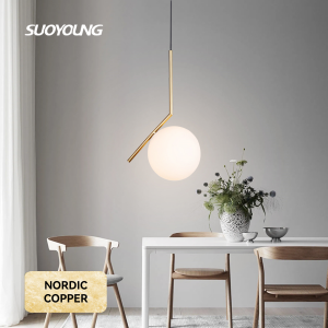 Wholesale Modern Glass Pendant Lights Nordic LED Kitchen Lamps Living Room Circular Industrial Home Pendant Lamp (WH-AP-113)