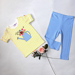 Factory wholesale Newborn Yellow Pants - Cute 2 Pcs T Shirt And Pants Outfit Baby Girl Bulk – GUANGDA