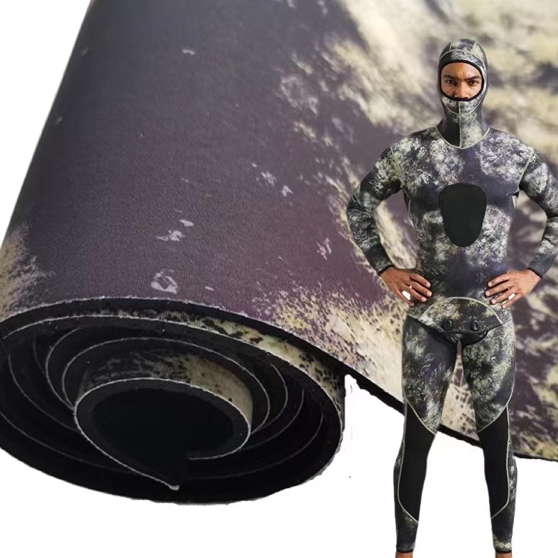 Professional China Camo Printed Neoprene Fabric - 2mm Scuba Wetsuit Material Stretch Nylon Thin Foam Rubber Neoprene Fabric Camouflage – Yonghe