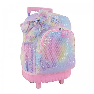 LED Carry-on Luggage for Kids, Glitter Sequins Girls18″ Rolling Backpack School Trolley Teens Bags Fashion Suitcase Daily Life