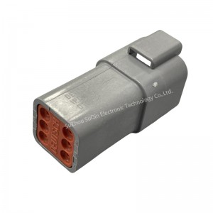 6 Way Gray Male Terminals Receptacle DT04-6P