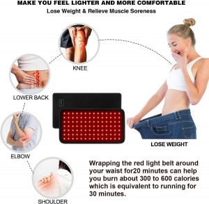 Red Light Therapy Belt for Body, Infrared Light Therapy Device, LED Flexible Wearable Wrap, with Timer for Back Shoulder Waist Muscle Pain Relief Gift for Woman and Man