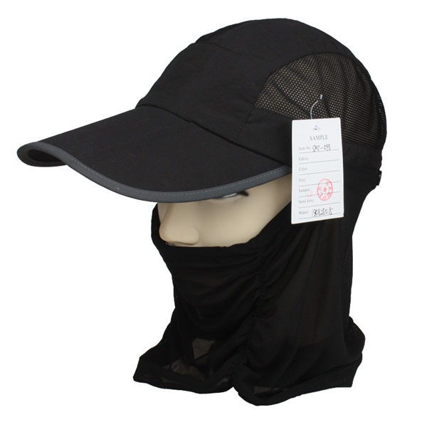Outdoor Windproof Hiking Caps with Removable Mesh Face Neck Flap Cover Featured Image