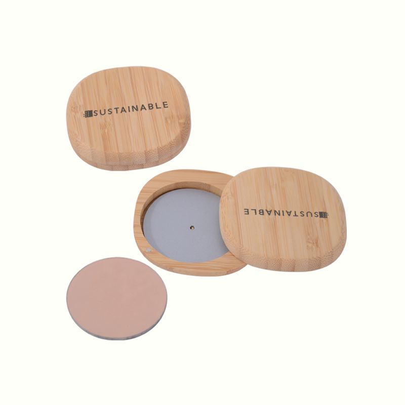 Chinese wholesale Refillable Wooden Blusher Packaging - FSC Bamboo Series Square Round Edge compact powder Box – YiCai