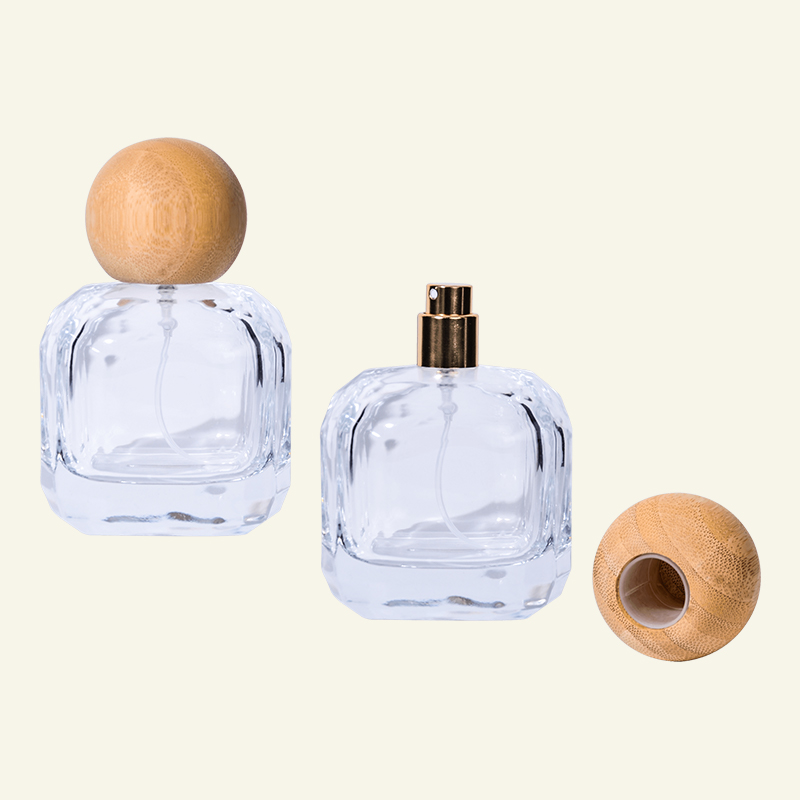 Perfume Bottle with Round Bmaboo Cap