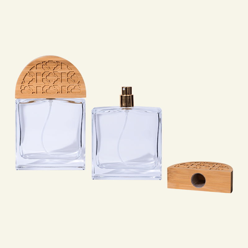 Best Price Bamboo Cap Glass Bottle Packaging Cosmetics Perfume Bottle