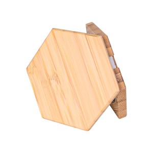 Sustainable Bamboo Refillable Compact Powder Hexagon Container