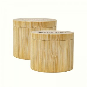 Big Discount Pla Eye Liner Packaging - Bamboo Round Shape Refillable Loose Powder Box – YiCai