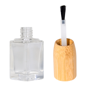 Premium Customized Glass Nail Polish Bottles with Bamboo Tops