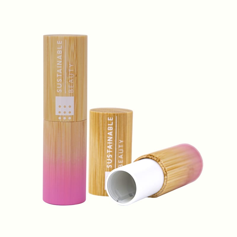 Gradient Series round shape Bamboo lipstick packaging (3)