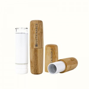 Factory best selling 5 G Natural Bamboo Container Lip Balm Lipstick Packaging