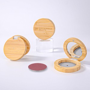Eco-Chic Handcrafted Round Bamboo Eyeshadow Palette