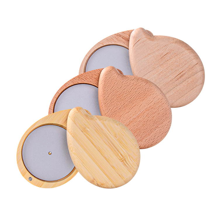 Pear Shaped Bamboo Compact Powder Container