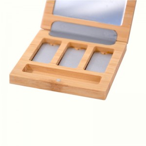 Refillable thinnest 3 colors bamboo eye-shadow pallete