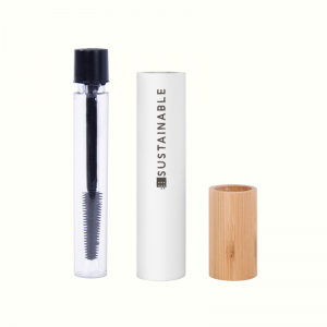 Discount wholesale Cosmetic Mascara Bottle White Mascara Tube Oval Containers