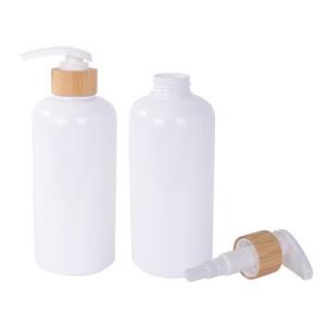 Shampoo Pump Bottle with Bamboo Collar