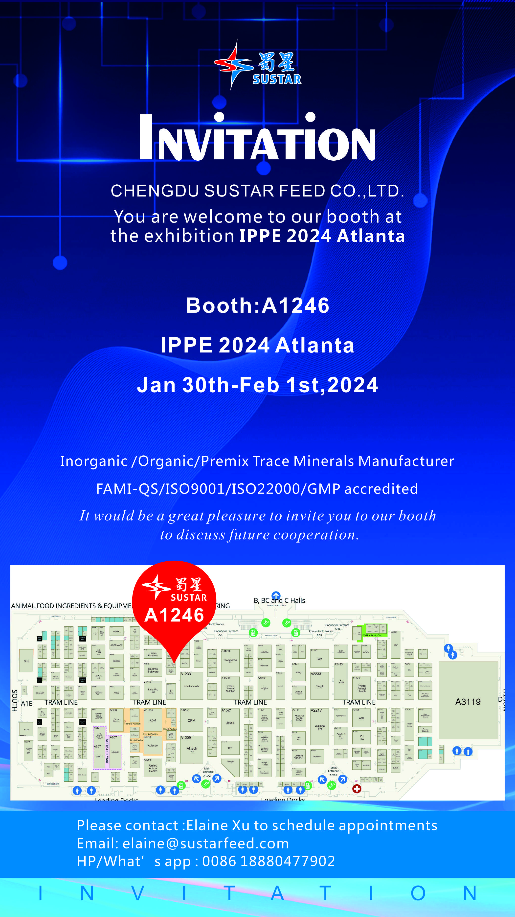 Welcome to our booth A1246 at IPPE 2024 Atlanta from Jan 30th-Feb 1st, 2024!