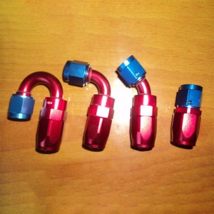 Factory wholesale China Aluminum 45 Degree Swivel Hose End An8 Fittings Red Blue
