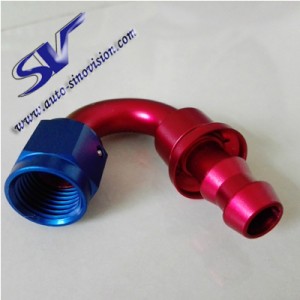 China OEM Hair Cut Diy Manufacturers –  150 degree An6 push on modified oil cooler oil pipe quick connector red blue plug-in intubation – Sino Vision