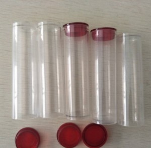 S136 Thin wall injection mold for Tube (high polished, very clear, acrylic) and lid (smooth, PP)