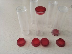 S136 Thin wall injection mold for Tube (high polished, very clear, acrylic) and lid (smooth, PP)