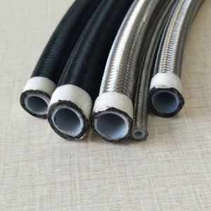 Factory wholesale China 10an an 10 an -10 Black Nylon Braided Stainless Steel PTFE Flexible Braided Racing Fuel Oil Gas Hose Line