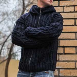 Cardigan sweater knitting patterns for men.