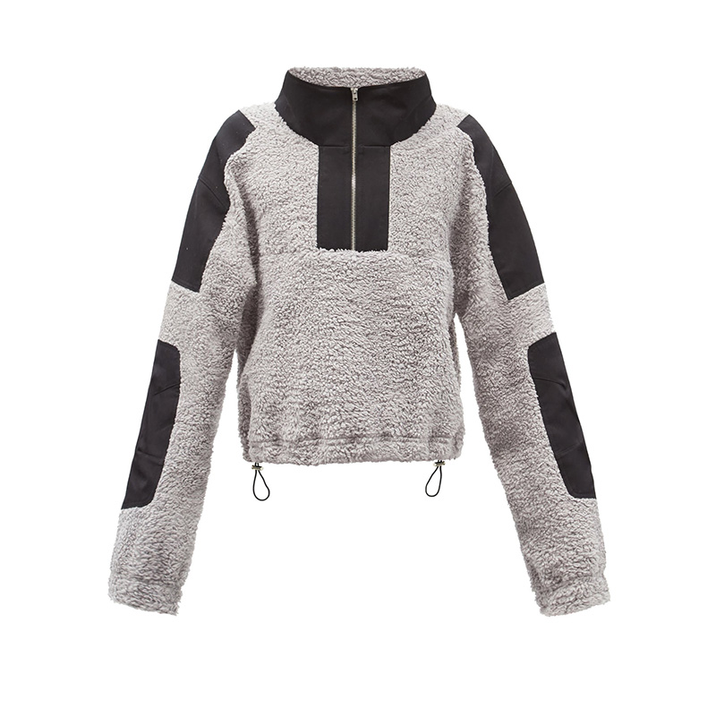 Mens-high-neck-paneled-cotton-fleece-sweater-1